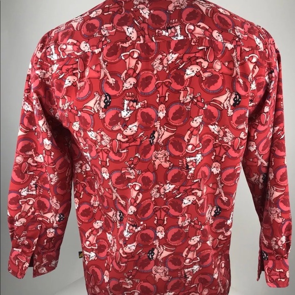 🔥SOLD! 90s Flamehead US Button Front Shirt Cartoo - Picture 5 of 7